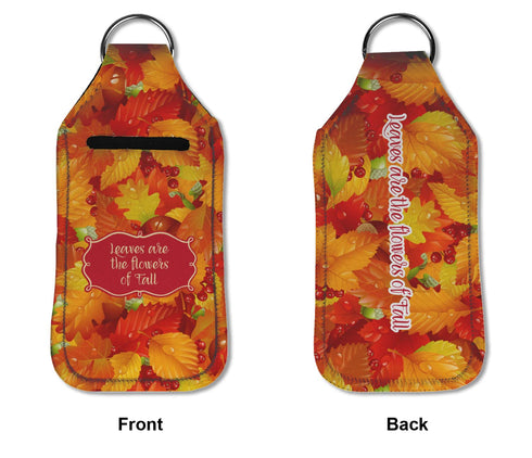 Custom Fall Leaves Hand Sanitizer & Keychain Holder - Large