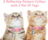 2 Pack Breakaway Cat Collars & Name Tags, Reflective Kitten Collar with Bell, Adjustable 7''-12'', Pet Supplies