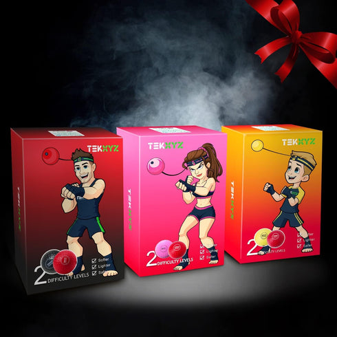 TEKXYZ Boxing Reflex Ball with Headband, 2 Difficulty Levels for Agility and Reaction Training