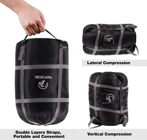 REDCAMP Sleeping Bag Stuff Sack, Black M, L, XL and XXL Compression Sack for Backpacking and Camping