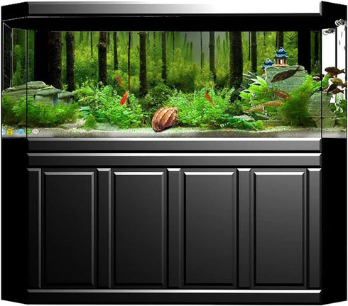 PVC Fish Tank Background Adhesive - Underwater Forest Tank Background Poster Decoration (24.02x16.14in)