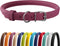 CollarDirect Rolled Leather Dog Collar, Soft Padded Round Puppy Collar, Handmade Genuine Leather in 13 Colors (8-11
