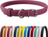 CollarDirect Rolled Leather Dog Collar, Soft Padded Round Puppy Collar, Handmade Genuine Leather in 13 Colors (8-11