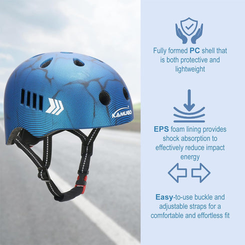 KAMUGO Kids Bike Helmet Set | Toddler Helmet for Ages 2-8 with Protective Gear Set for Skateboard, Cycling, Scooter