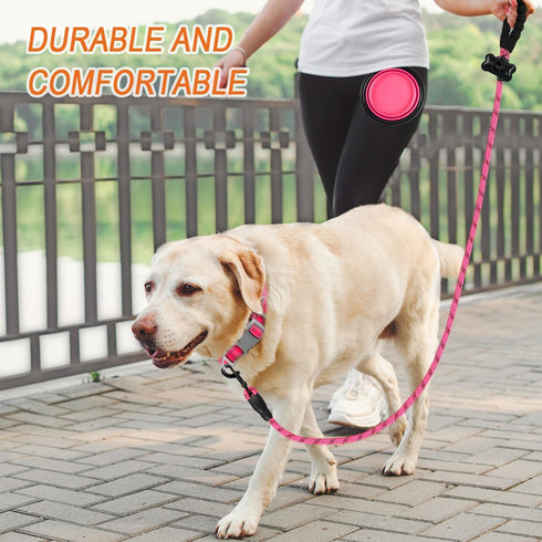 BARKBAY Heavy Duty Dog Leash for Large Dogs, 5FT with Comfortable Padded Handle, Pink