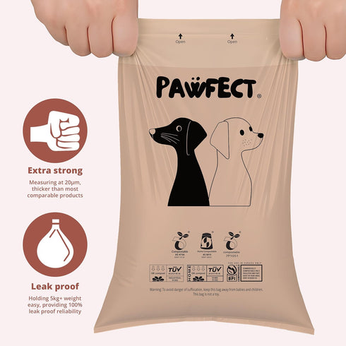 Pawfect (240 Counts) Dog Poop Bags Rolls Biodegradable Poop Bags, Compostable Dog Waste Bags, BPI Certified Pet Waste