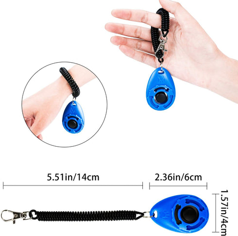 Pet Training Clicker with Wrist Strap, Dog Training Clicker Set for Dog, Cat, Bird, Horse, etc. (4 Color)