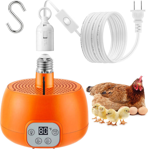 Enhon Chicken Coop Heater, Timing Heat Lamp for Chickens, Smart Temperature Control