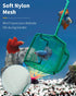 Pawfly Aquarium Fish Net with Braided Metal Handle, Square Net with Soft Fine Mesh for Cleaning Fish Tanks