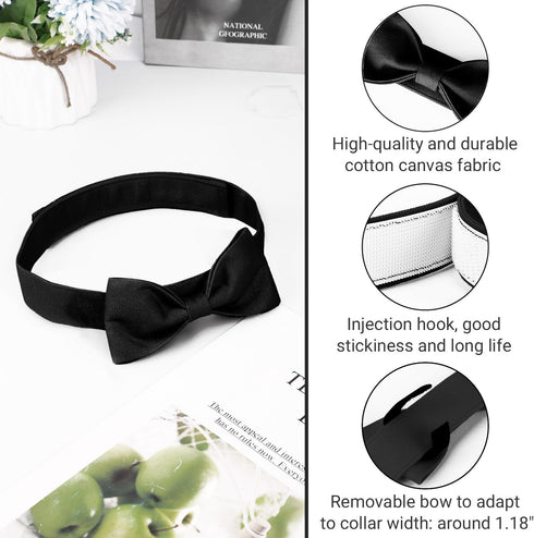 Segarty Dog Wedding Outfit - Adjustable Black Bowtie Collar for Extra Large Dogs, Durable Neck Tie Tuxedo for Formal