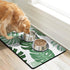 Dog Food Mats for Floors Super Absorbent, Pet Cat Food Mat - Non Slip Dog Bowl Mats for Food and Water, Eco-Friendly Boho Dog Placemats Feeding Mat, Leaves