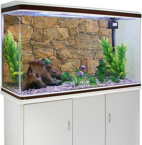 AWERT Stone Aquarium Background 72x18 inches, Rocky Fish Tank Background, Vinyl Terrarium Background