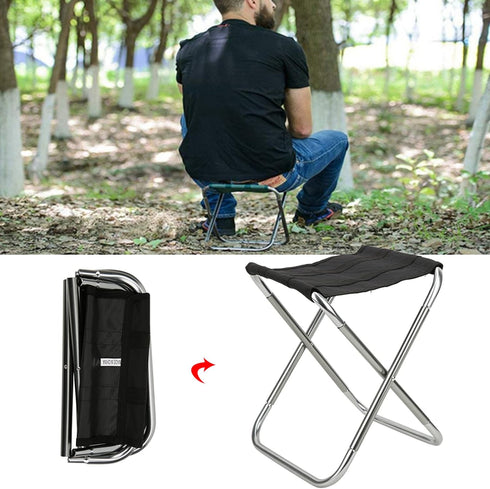 7075 600D TITA-DONG Aviation Aluminum Alloy Camping Stool, Oxford Polyester Outdoor Foldable Chair, Folding Compact