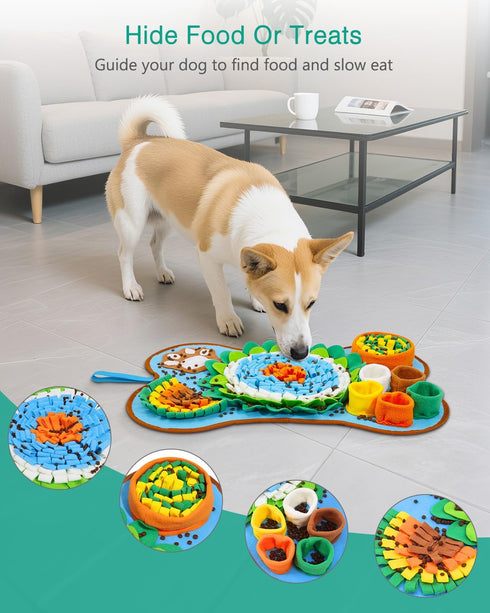 25''x17'' ORIA Snuffle Mat for Dogs, Interactive Slow Feeder Mat with Mental Stimulation for Boredom, Anxiety Relief