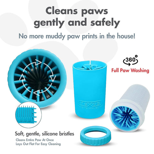Dexas MudBuster Portable Dog Paw Cleaner, Medium, Blue - Premium Quality Pet Supplies