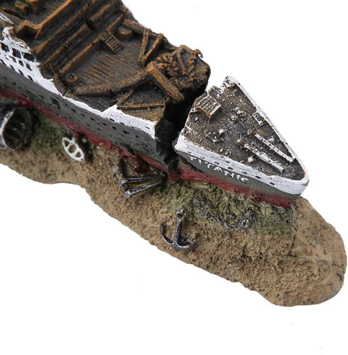 Resin Titanic Shipwreck Decoration, Sunken Boat Fish Tank Ornament, Aquarium Accessories