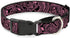 Buckle-Down Martingale Dog Collar, Bandana/Skulls Purple/White, 1" Wide, Fits 15-26" Neck Size, Large
