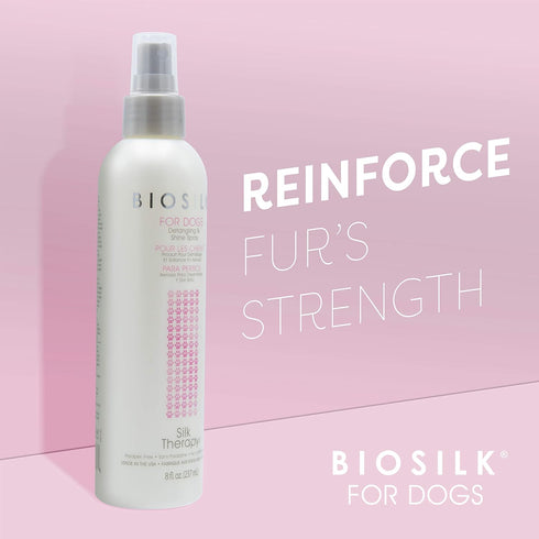 BioSilk for Dogs Silk Therapy Detangling Mist, 8 Oz - Best Detangling Spray for Shiny Coats and Dematting