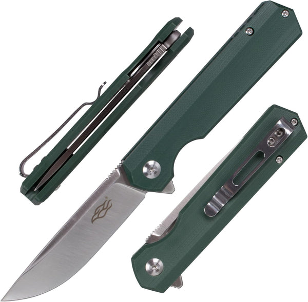 Firebird GANZO FH11 Folding Knife, D2 Steel Blade, Anti-slip G10 Handle with Clip for Outdoor