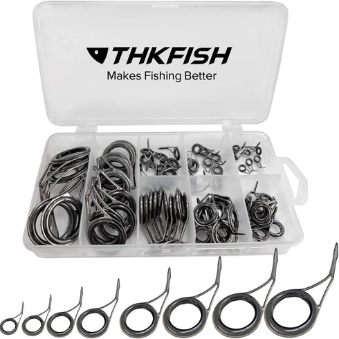 THKFISH Rod Repair Kit, Ceramics Tips and Stainless Steel Guides for Fishing Rod Repair