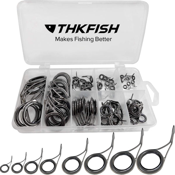 THKFISH Rod Repair Kit, Ceramics Tips and Stainless Steel Guides for Fishing Rod Repair