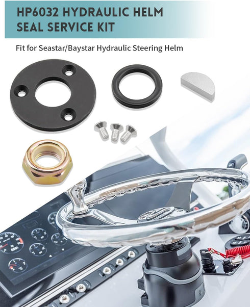 HP6032 Helm Seal Kit, Fit for Seastar HH5271 HH5272 HH5273 HH5261 HH5262 Fit for Baystar HH4514 HH4314 HH4513 Hydraulic Helm Seal Service Kit