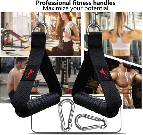 Heavy Duty Gym Exercise Handles Attachment for Cable Machine, Resistance Band, Home Fitness Workout Equipment