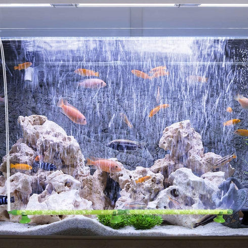 Quickun Aquarium Air Stone Bubble Wall Tube, Oxygen Diffuser Bar Decor Accessory for Fish Tank 18 Inch