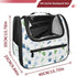 (1) Backpack, Backpack Backpack Baby Footprints Pattern Green Blue Cat Dog Carrier, Pet with Breathable Mesh, Pet