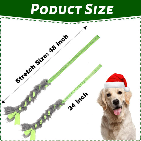 Christmas Dog Tug Toys, Large Chew Toy for Aggressive Chewers, Easy to GRAP, Ideal for Training, Hand Made (Green)