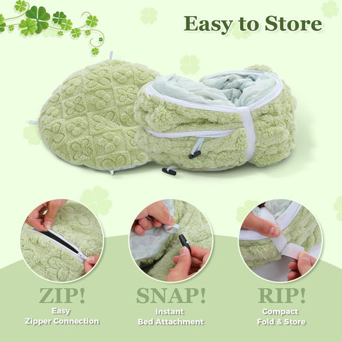 PEQULTI Cat Tunnel with Bed for Indoor Cats, Cat Play Donut Tunnel with Washable Soft Plush Mat, Round Tube Toys Cute