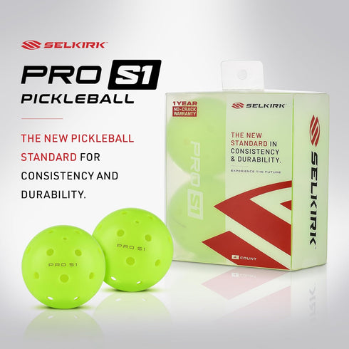 S1 38 Selkirk Sport Pro Ball | Crack-Resistant | Hole Outdoor Pickleball Balls | USAPA Approved Pickle Ball
