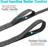 10 FT Traffic Leash with 2 Handles, Reflective Dog Leash for Large Medium Dogs, Easy Control Training Lead, Black