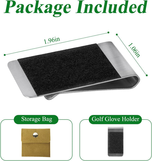 Golf Glove Holder - Stainless Steel Hook with Storage Bag, Portable Accessory for Men and Women, Golfer Gift