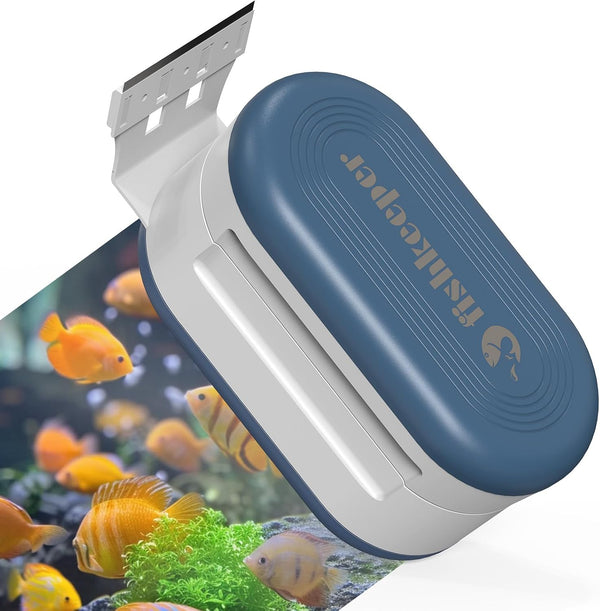 fishkeeper Magnetic Aquarium Glass Cleaner, Fish Tank Algae Scraper Cleaner Tools with