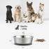 Stainless Steel Dog Bowl Set of 2, Metal Bowls with Suction Base, Rubber Bottom & Easy Clean (Gray, 2 Pack)