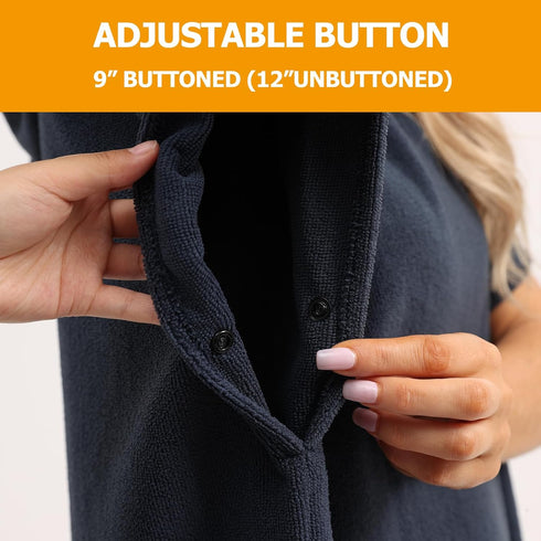 Eunzel Surf Poncho Changing Robe with Hood for Men & Women, Absorbent Quick Dry Microfiber Wetsuit Changing Towel