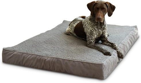 South Pine Porch Darla Deluxe Sherpa Supportive Dog Bed, Gray, Large (48" x 36")