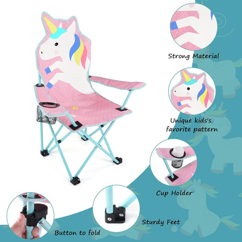 KABOER Kids Portable Folding Camping Chair with Cup Holder - Perfect for Outdoor Adventures