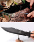 Mossy Oak 15-inch Survival Hunting Knife with Sheath, Fixed Blade Tactical Bowie Knife with Sharpener