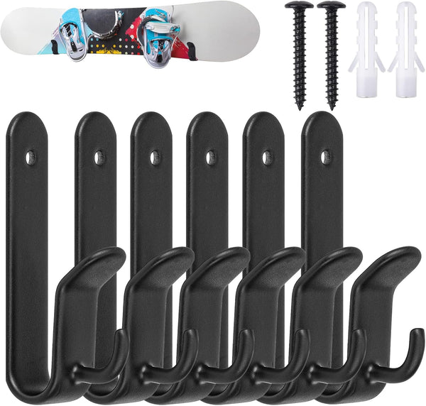 Upgrade Snowboard Wall Mount Clips, Horizontal Skateboard Rack, Storage Display Stand for Room, Garage