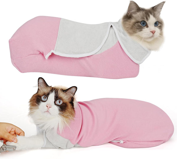 Pawfun Self-Adhesive Cat Grooming Wrap Pink-S-2
