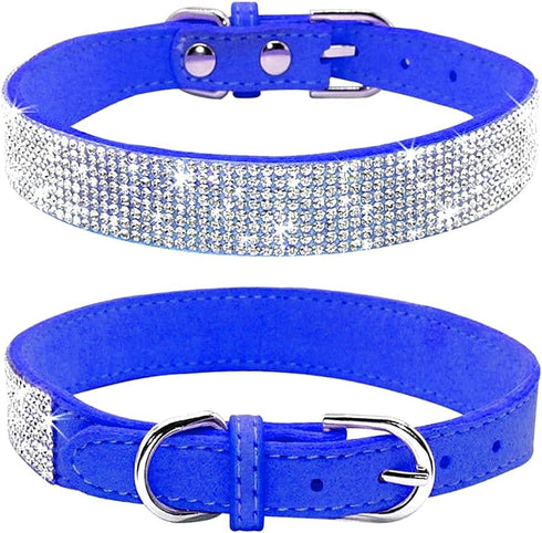 Cute Dog Collar with Bling Rhinestone, Fancy Crystal Diamond Glitter, Soft Cat Collars for Small Medium Large Dogs