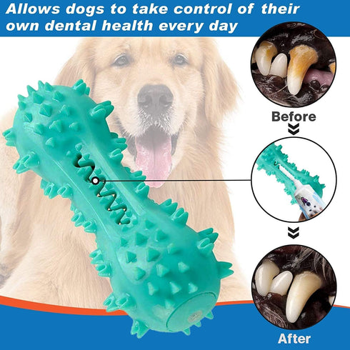 Toothbrush Dog Chew Toy, Stick Bone for Dog Teeth Cleaning, Dental Oral Care for Small, Medium, Large Dogs (Blue)