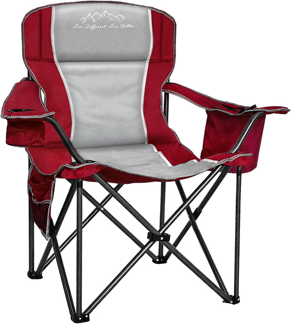 Camping Chairs for Adults Heavy Duty 500lbs Capacity, High Back Folding Chair