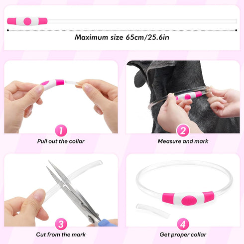 BSEEN Light Up Dog Collar - Rechargeable LED Waterproof Glowing Pet Collar for Night Walking (Pink 70cm)