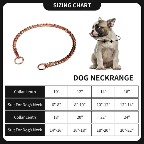 JYHY Stainless Steel P Chock Metal Chain Dog Necklace Collar, Walking Training Supplies for Small Medium Large Dogs
