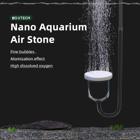 boxtech Aquarium Air Stone, Fish Tank Bubble Diffuser with 1 Check Valve, 2 Suction Cups for Hydroponic