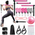 Pilates Bar Kit with Resistance Bands, Multifunctional Bar with 3 Set Exercise Bands for Home Gym Yoga