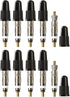Presta Valve Cores with Removal Tool, 10 Cores and 10 Caps, for Tubeless Tires, Silver 10 Pack